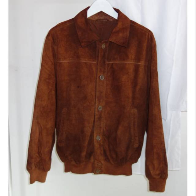 Jaket Suede Kulit Asli Genuine Leather Preloved Second Bekas Used branded unisex