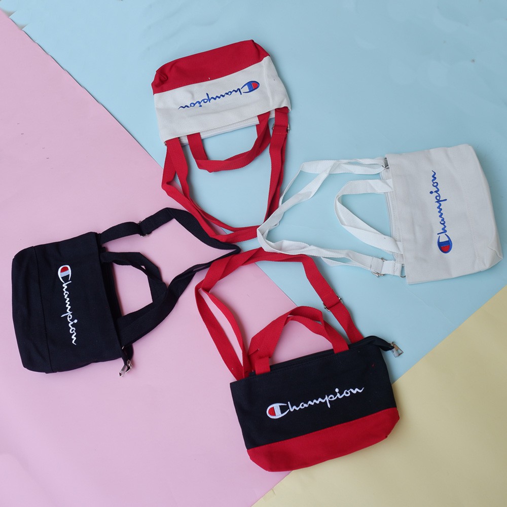Kanvas Champion Mini Slingbag Woman - Tas Selempang Wanita Import bag selebgram canvas