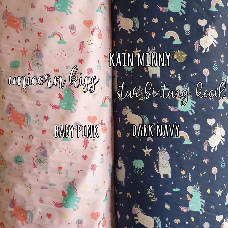 UNICORN KISS - KAIN SPREI KATUN LOKAL METERAN STAR BINTANG KECIL