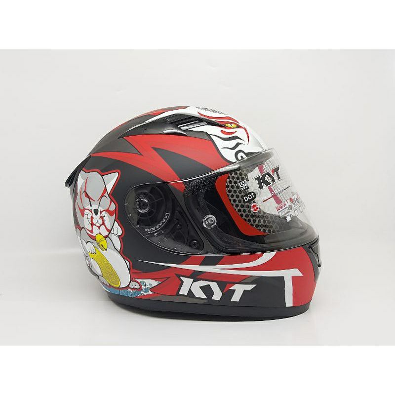 KYT HELM R10 MOTIF KABUKI CAT GUNMETAL MATT KYT R10 ORIGINAL