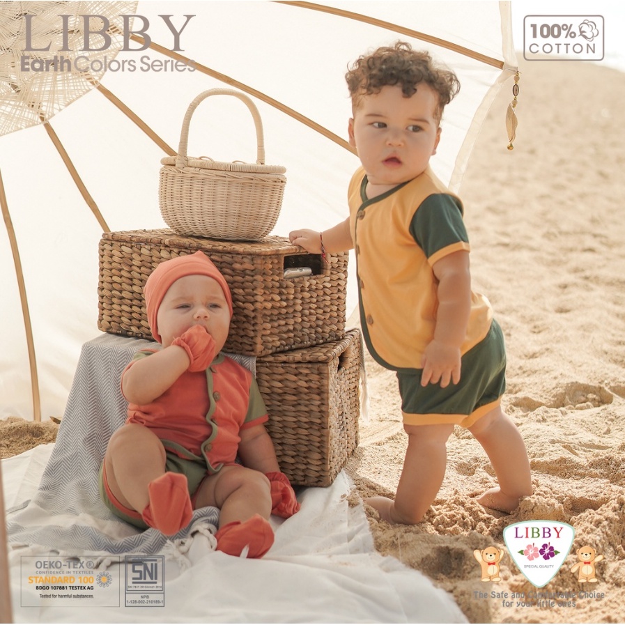 Libby Comfy Set 0-12 Bulan Earth Series Setelan Pendek Bayi CBKS