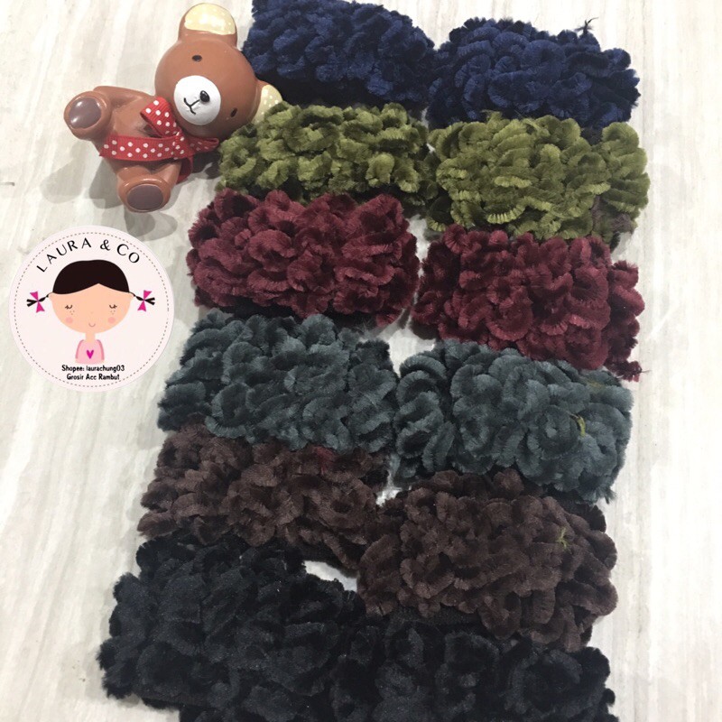 Ikat rambut usus / tali rambut / donat  12pc MT 60-1
