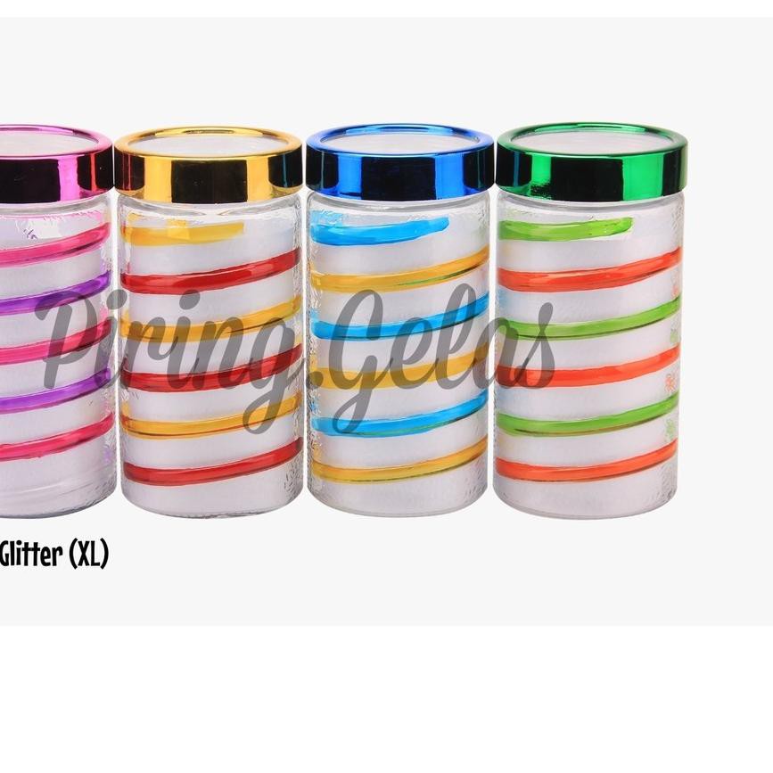 KAH Toples kue /toples kaca cantik/toples kue lebaran/Toples MR-Glitter Warna _