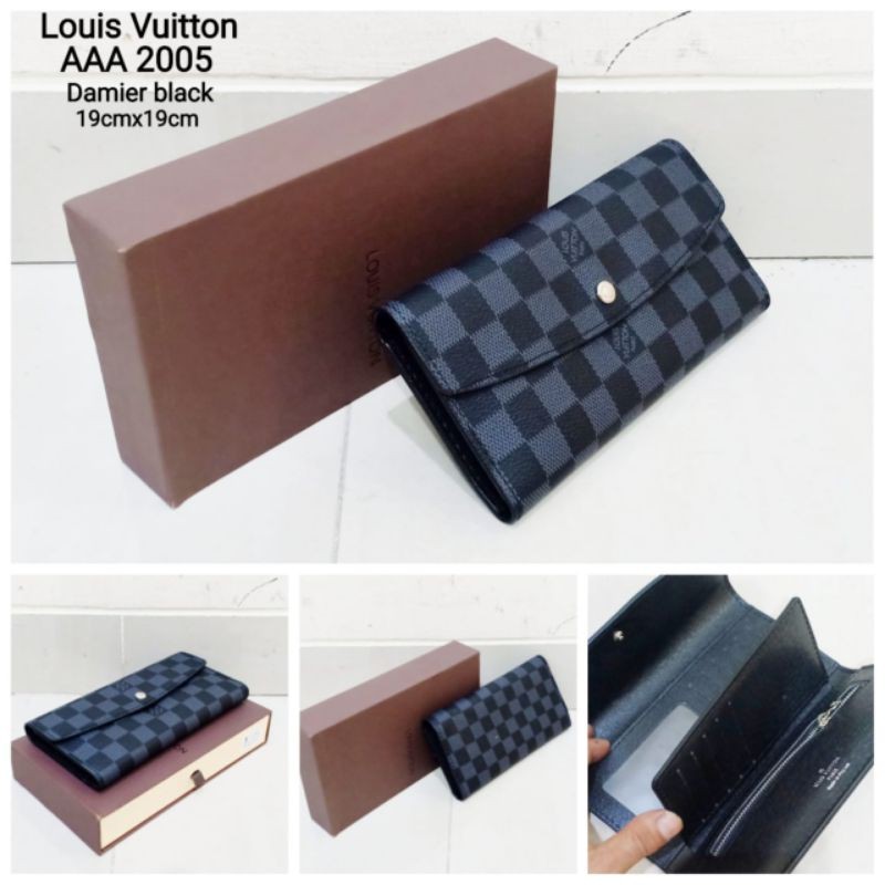 Dompet LV Damier Black Lipat 3 Dompet Import