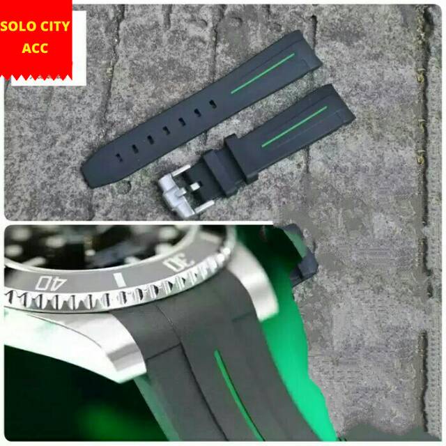 TALI JAM TANGAN ROLEX GMT MASTER 2 STRAP RUBBER KARET