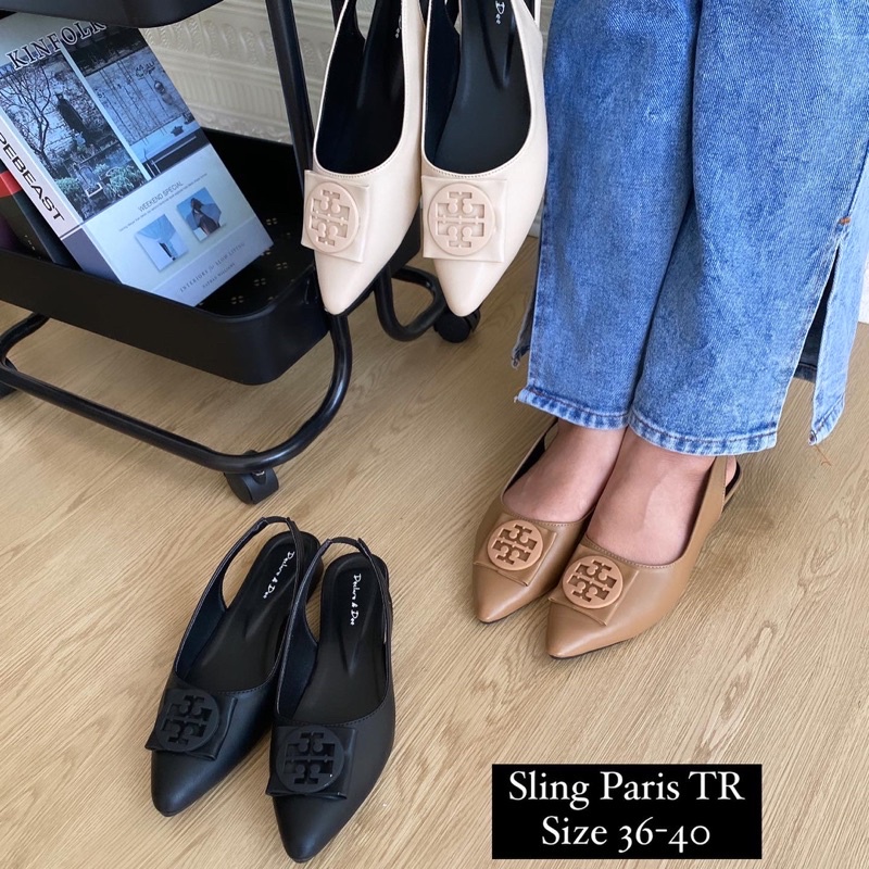 DECLARE&amp;DEE SEPATU HEELS WANITA PARIS FLOWERS/ TR HIGH 2,5CM