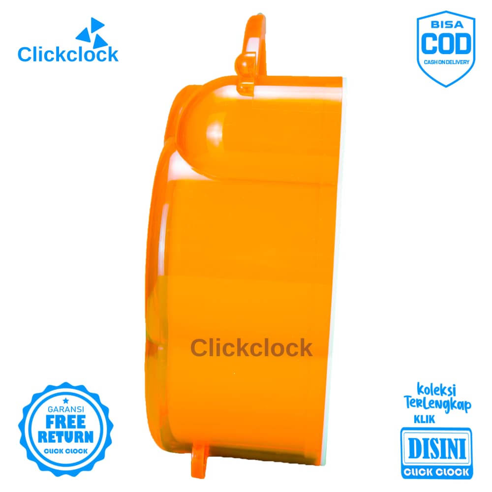 Jam Weker Quartz Dekorasi Meja Merah Biru Orange Hijau Esa H-18 Kecil Unik Bagus Sweep Movement