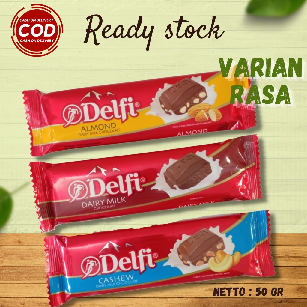 

COKLAT DELFI 55 GRAM - DELFI DAIRY MILK 55 GR/GRAM, COKLAT DELFI BAR 27GR ALMOND, CASHEW, FRUIT NUT 27G UKURAN KECIL