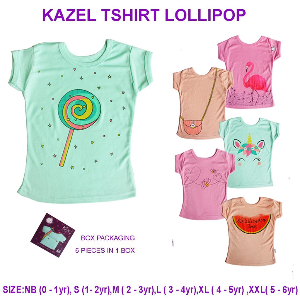 PNB126 KAOS ANAK KAZEL  TSHIRT LOLLIPOP EDITION Shopee 