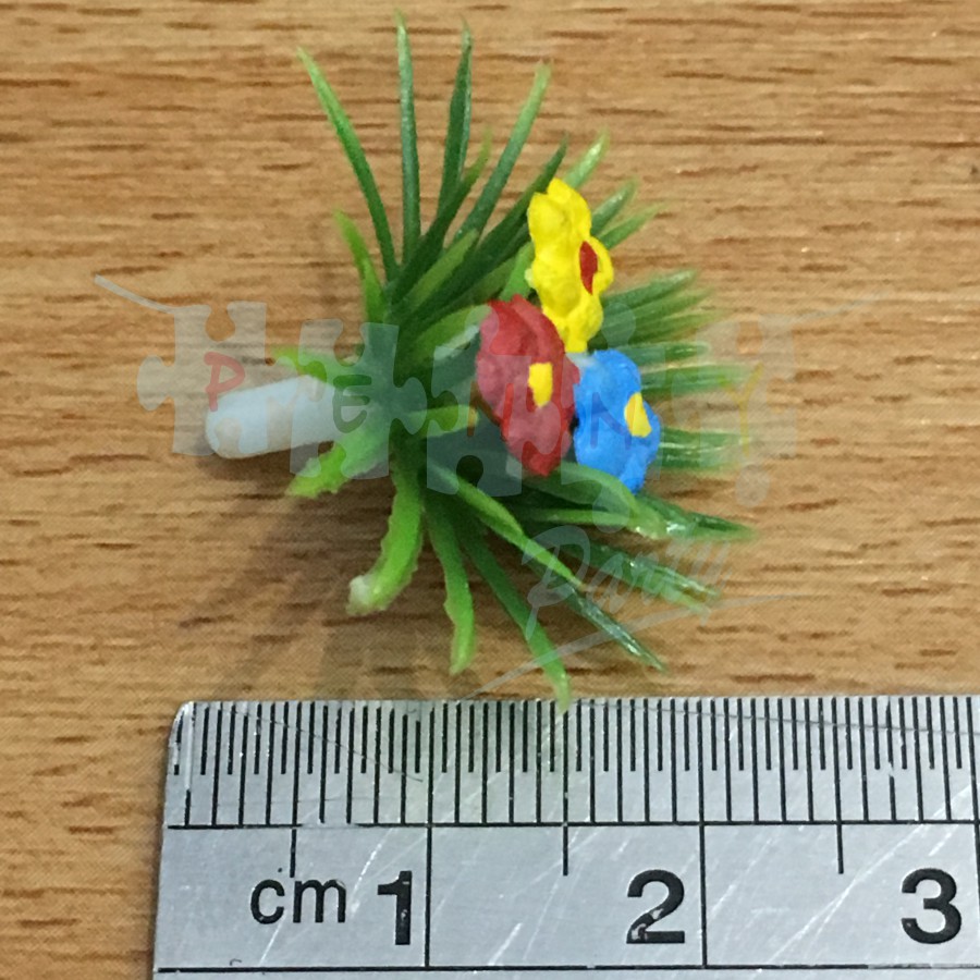 Rumput Bunga Plastik Artificial Set Isi 12pcs Hiasan Kue Tart Mahar Miniatur Maket B17-1