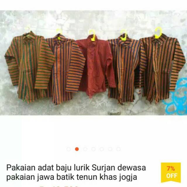 Jual Baju Kusir Baju Lurik Kemeja Adat Batik Lurik Khas Jogja Shopee