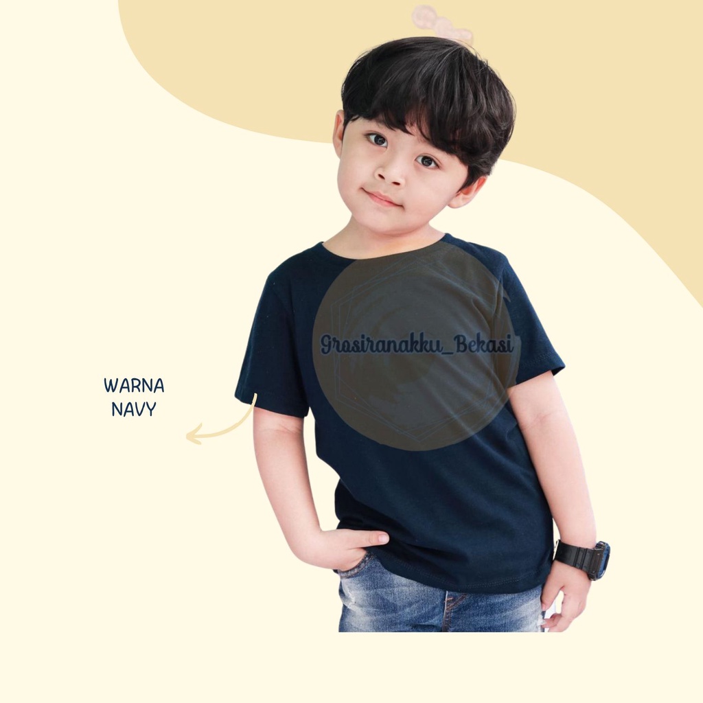 Kaos Anak Polos Mix Warna  Size 1-5Thn