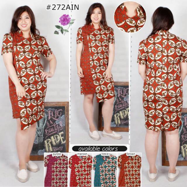 Dress Batik Cantik/ Batik Stretch/ Jumbo Size