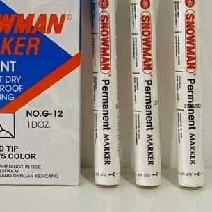 

✫ SPIDOL SNOWMAN PERMANENT MARKER NO.G-12 TINTA HITAM / 1 BOX ISI 12 PC ☃