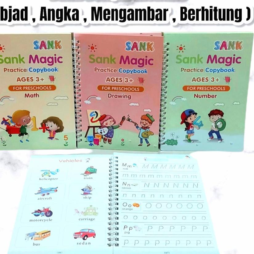 

[7.7] Buku 3d belajar menulis angka abjad berhitung bisa ditulis berulang 