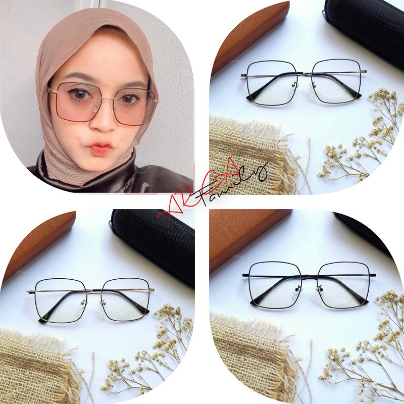 VIRAL/Kacamata Photocromic KOTAK Retro Vintage Fashion Wanita Berubah Warna Frame HIGH QUALITY