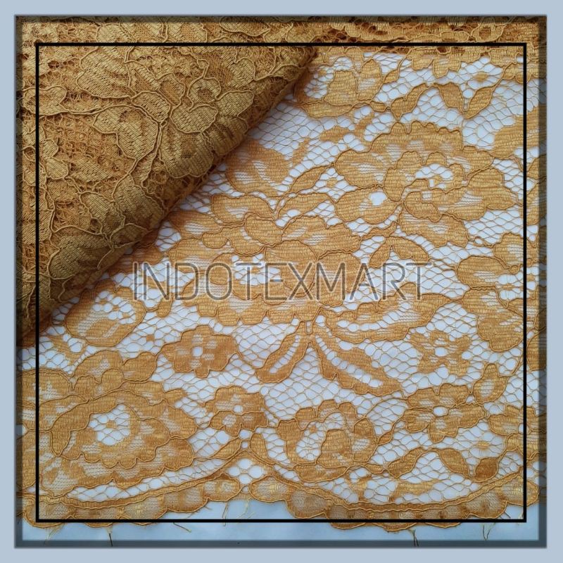 Kain Brokat Meteran Gold/Brokat premium import murah