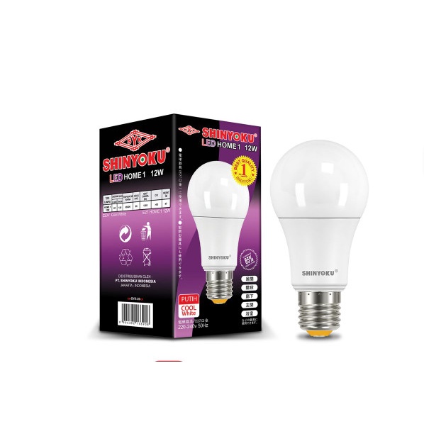 lampu led home 1 shinyoku 12W warna putih