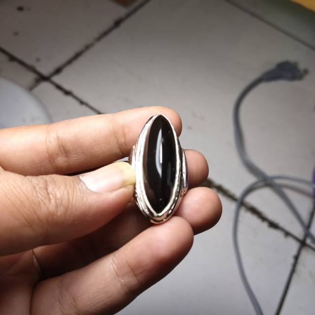 Batu akik yaman wulung kecubung api model pandan