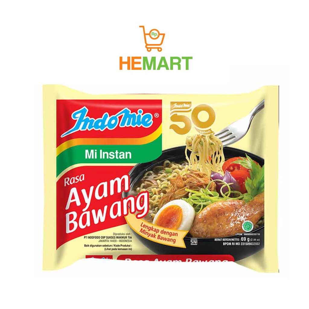 

Indomie rasa ayam bawang per pak isi 5pcs