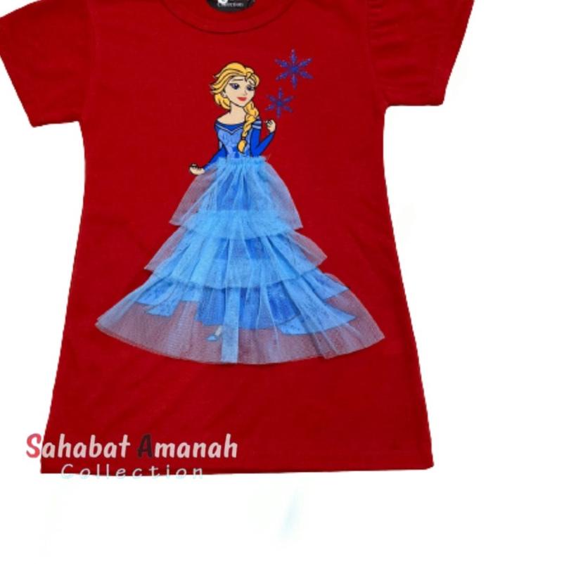 Dress Tile Frozen / Daster Anak Tile / Dress Anak Jala / Dress Anak Frozen