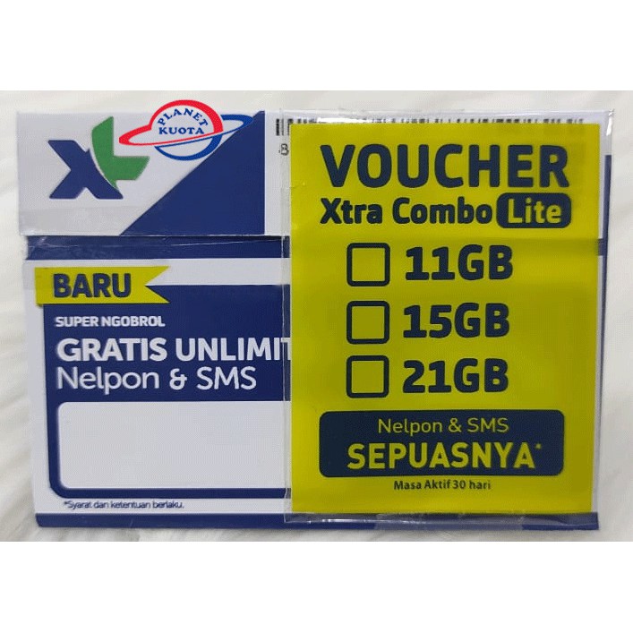 Kartu Perdana Data XL Combo Lite 4+ (40GB)
