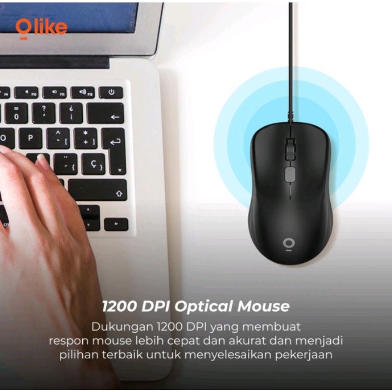 Mouse Olike M1 Ergonomic Design 1200 DPI Optical Sensor 3 Million Clicks React Quickly