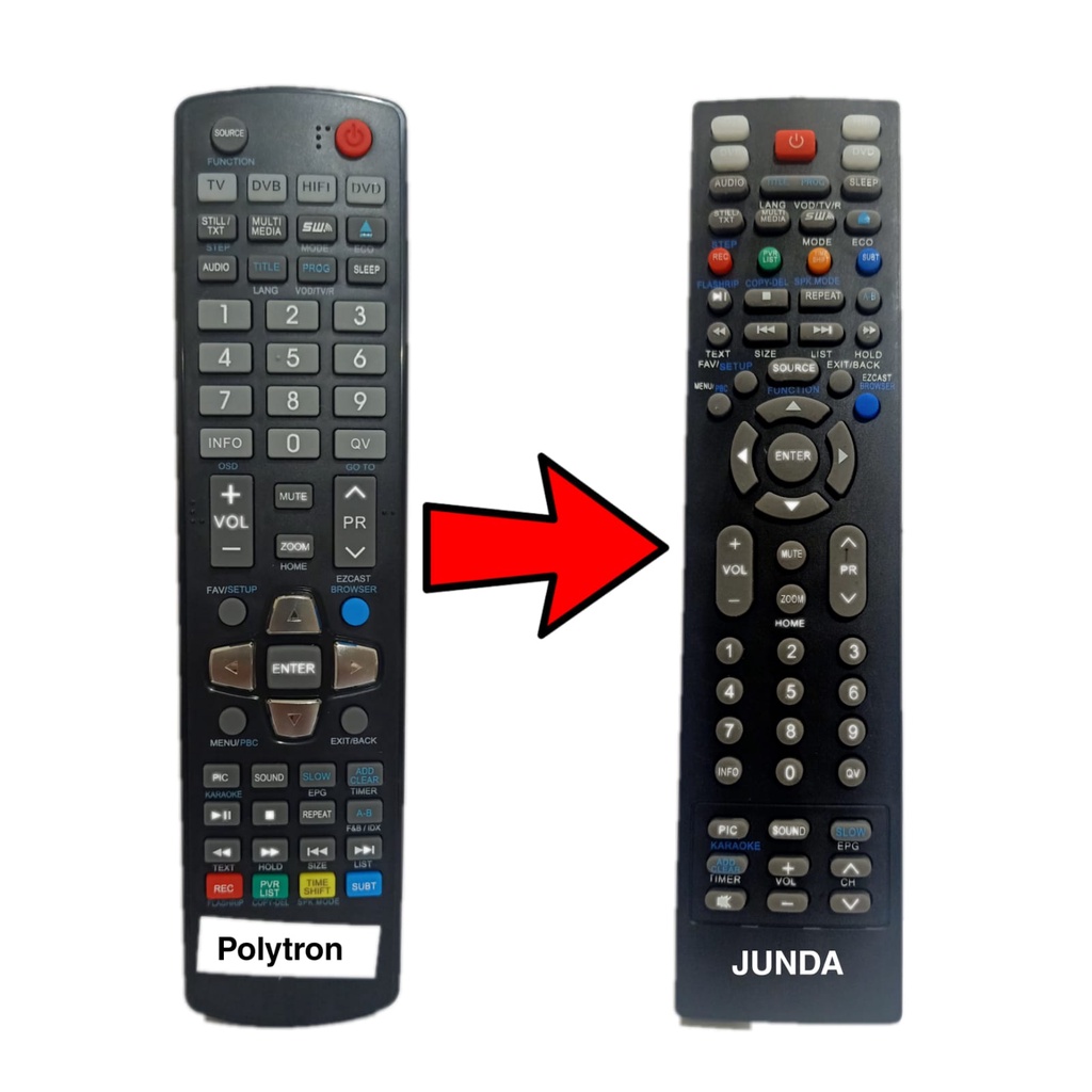 REMOTE TV LED POLYTRON 81G862 JUNDA POLY 102 MULTI UNIVERSAL SEPERTI ORIGINAL