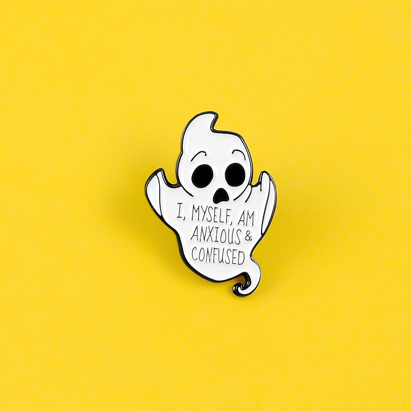 Bros Pin Enamel Bentuk Bayi Hantu Halloween Untuk Hadiah Teman