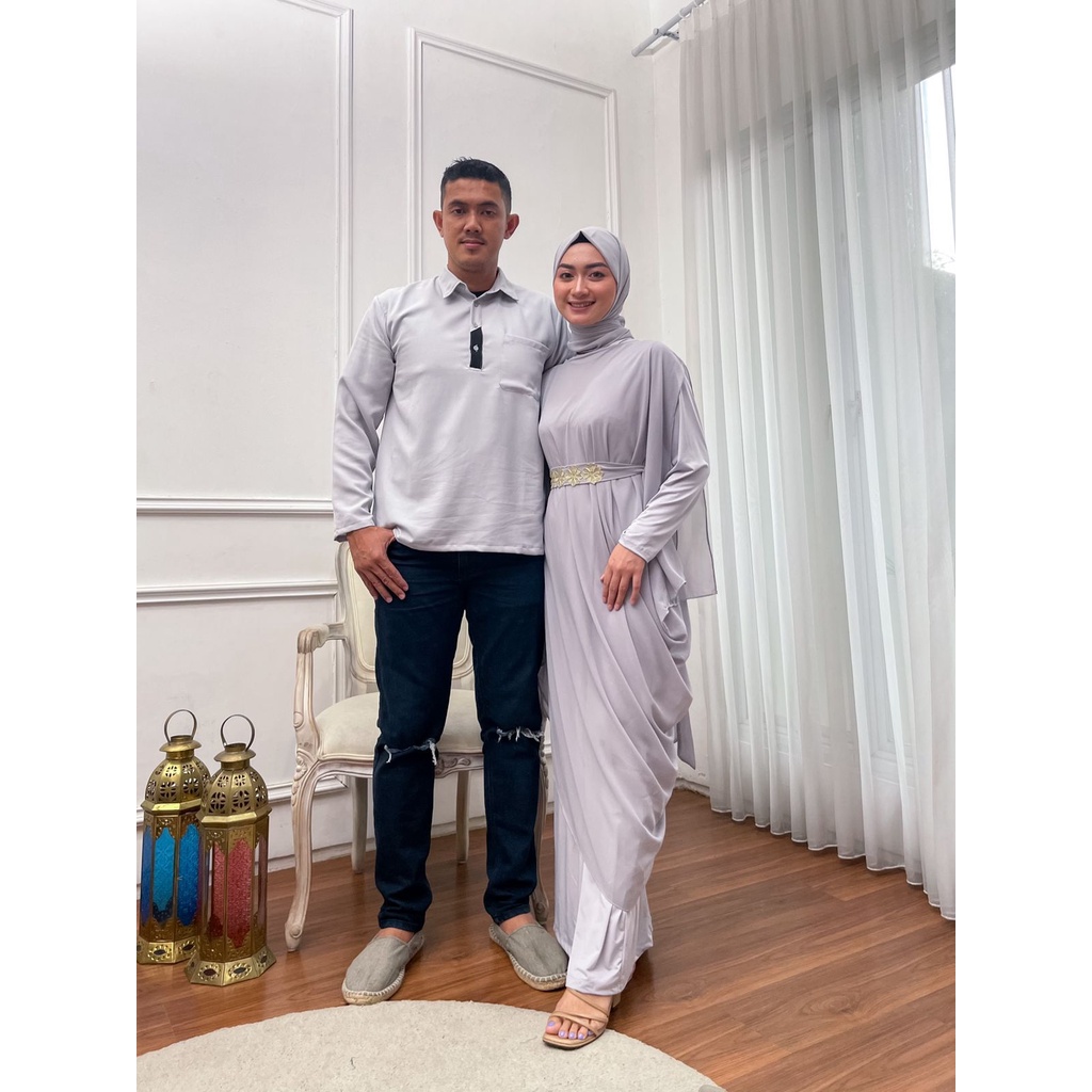 Jessicacollectionn 670B# Set gamis fashion / Couple muslim cewek cowok / Baju Lebaran Muslim