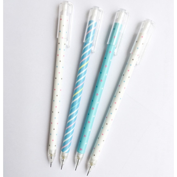 pensil mekanik motif polkadot/ pensil mekanik segitiga/ pensil mekanik garis/ pensil mekanik murah/ 