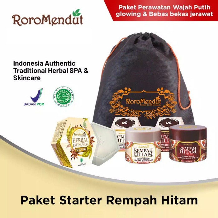 PAKET STARTER REMPAH HITAM RORO MENDUT KRIM PEMUTIH WAJAH