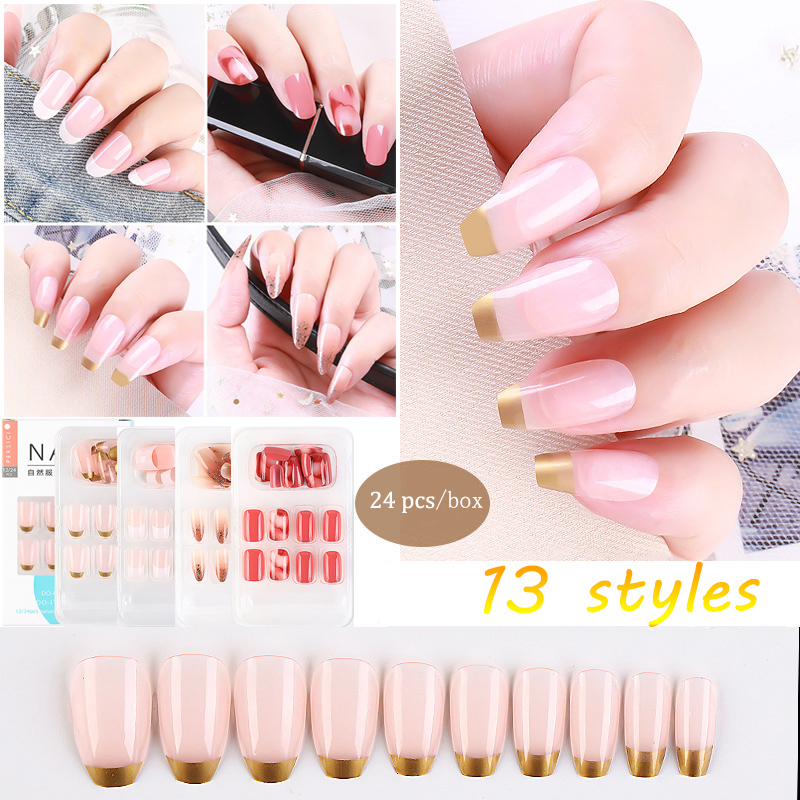 F074 ~ F086 24pcs / Kotak Kuku Palsu Full Cover Untuk Nail Art