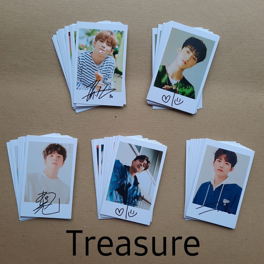 [Paket isi 12 foto] Polaroid Treasure dengan tanda tangan Treasure