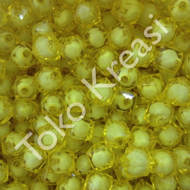 Mote / Manik isi kotak 10mm warna kuning