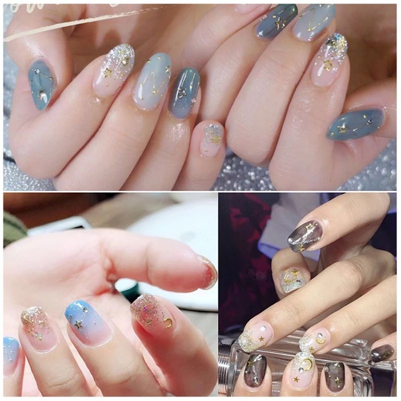 Nail art pernak pernik manik kuku rhinestones siver wheel MIXED SIZE accesorries menicure pedicure termurah aksesories accesories