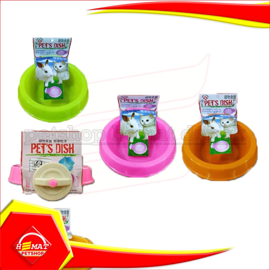 Tempat Makan hewan Gantung PETS DISH bulat pet bowl cat kucing kelinci