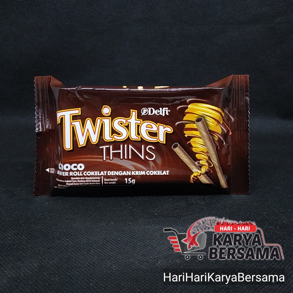 

DELFI TWISTER THINS WAFER ROLL CHOCO 15GR