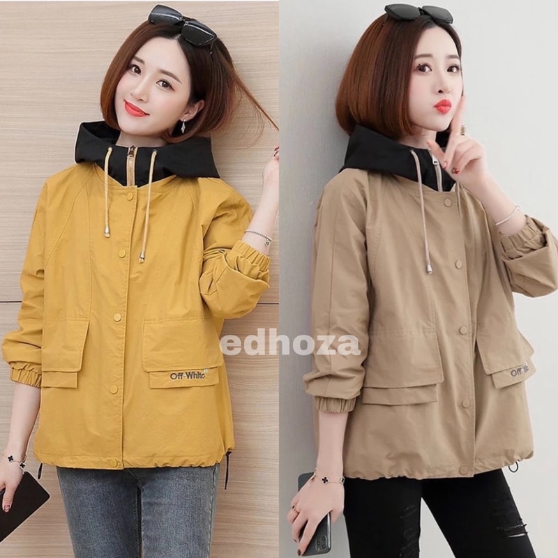 Jaket wanita army long naomi of white cewek