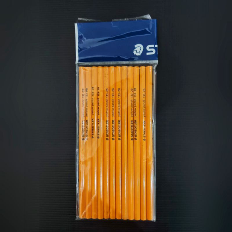 

STAEDTLER yellow pensil 144-2B/12 pieces/Isi 12/Pensil kayu/Wooden pencil/Warna kuning/Murah