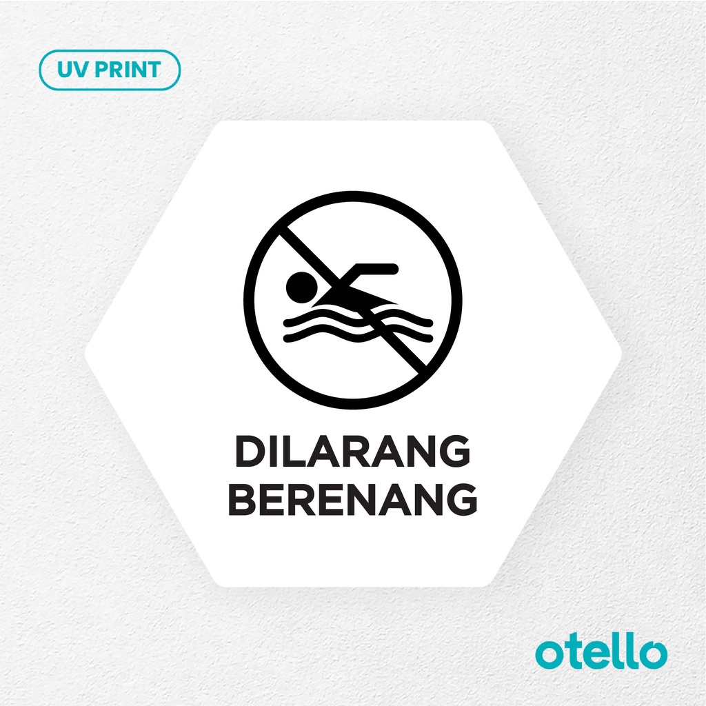 Dilarang Berenang Sign Board Akrilik Tempel Signage Dinding Sticker Papan Acrylic Restoran Wall Stiker Dinding Petunjuk Toko Cafe