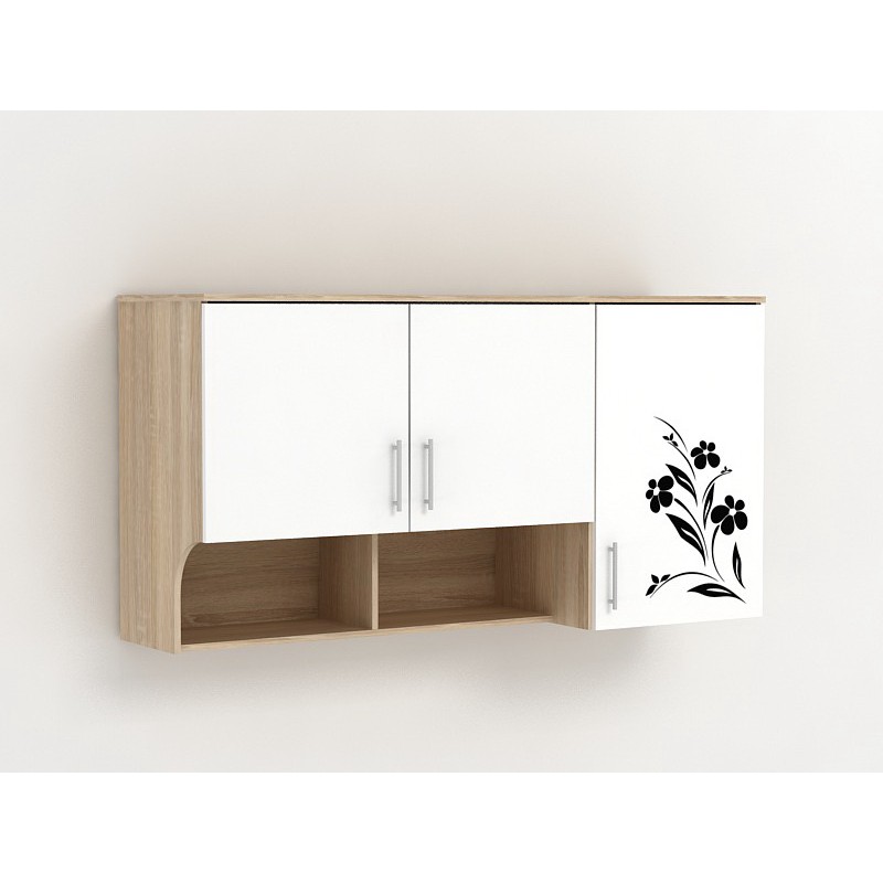 kitchen set atas 3 pintu minimalis bunga dahlia kc wu 120