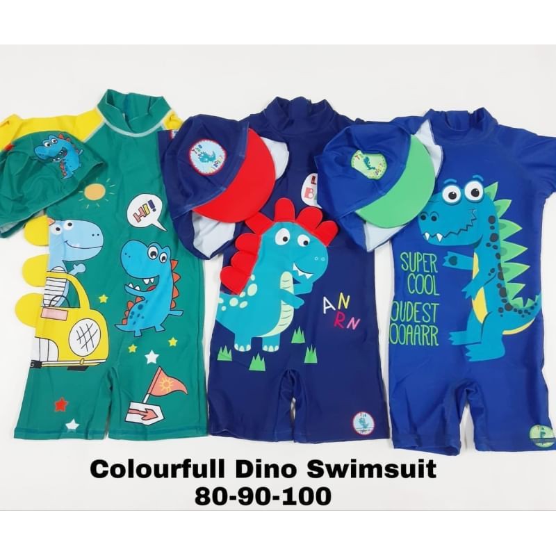 baju renang anak Boy swimsuit, baju renang baby import dino shark, kids baby swimwear