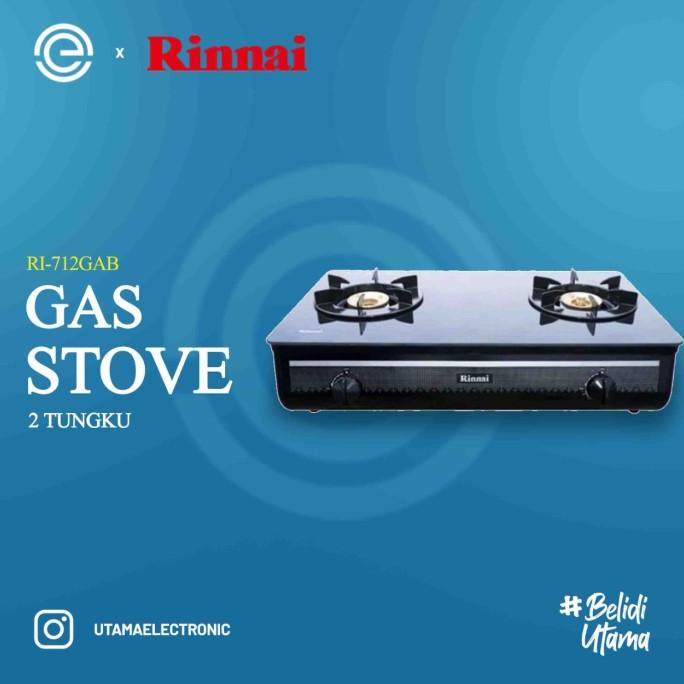 RINNAI Kompor Gas Kaca 2 Tungku RI-712GAB