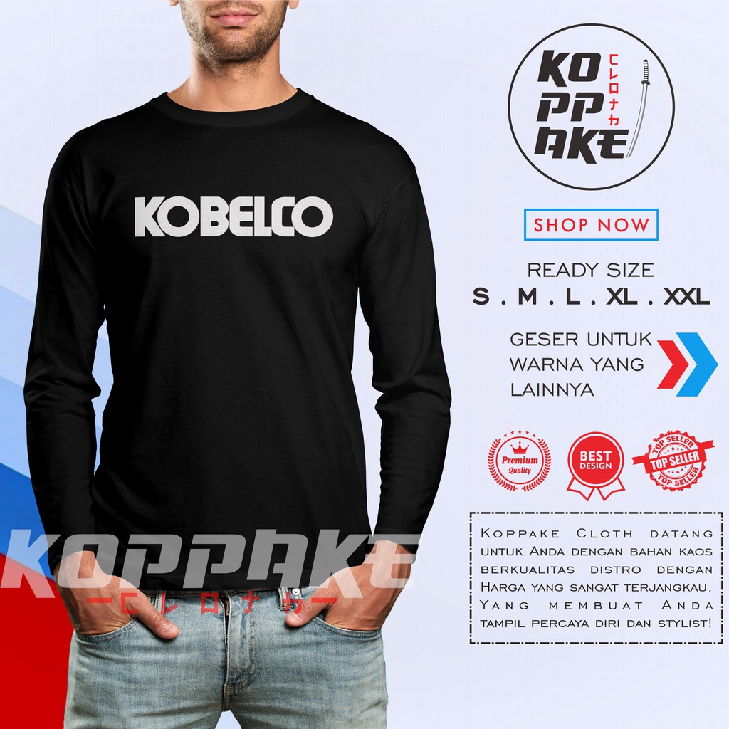 Kaos Kobelco Logo Lengan Panjang Baju Distro