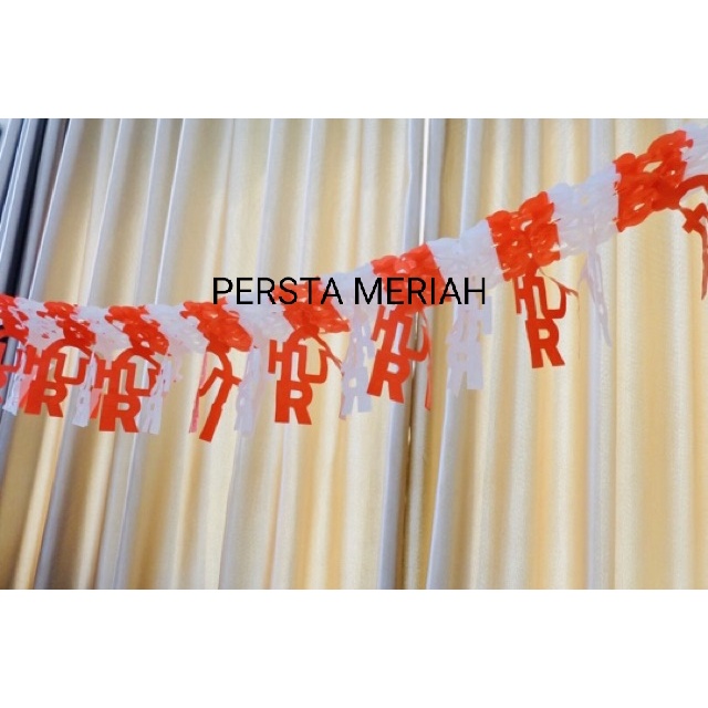 TERLENGKAP PAPER GARLAND HUT RI / GARLAND MERAH PUTIH / TASSEL HUT RI MERAH PUTIH / BANNER RUMBAI TA