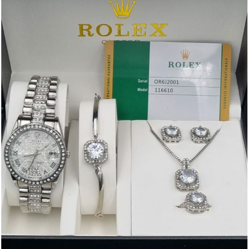 jam tangan wanita rolex premium set lengkap paper bag