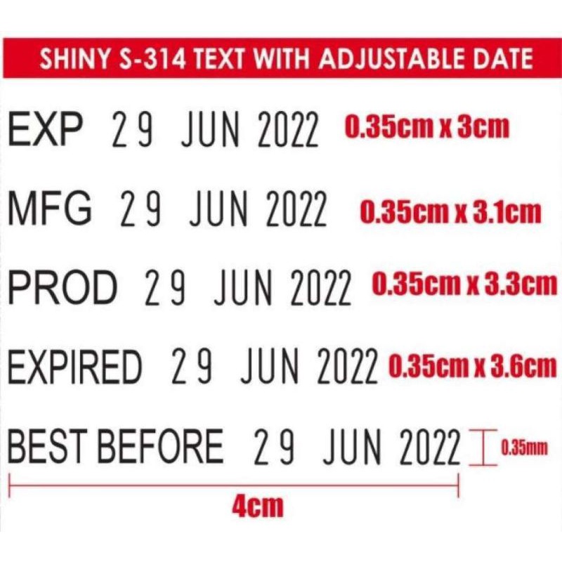 

Adn Stempel Expired Tanggal Produksi Shiny S314 S-314