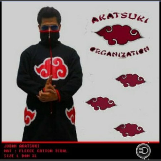 JAKET JUBAH AKATSUKI - JAKET NINJA NARUTO - JAKET ANIME NARUTO 6 - JAKET NARUTO ROAD TO NINJA
