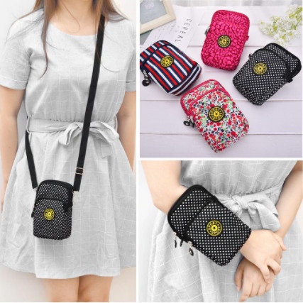 Tas Selempang Mini Wanita Dompet Waterproof Nylon Sling Bag J108